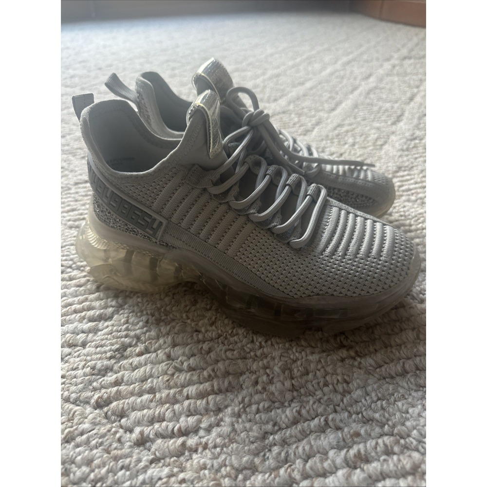 Steve Madden‎ Womens Maxima Gray Bling Multi Fashion Rhinestone Sneaker Size 7